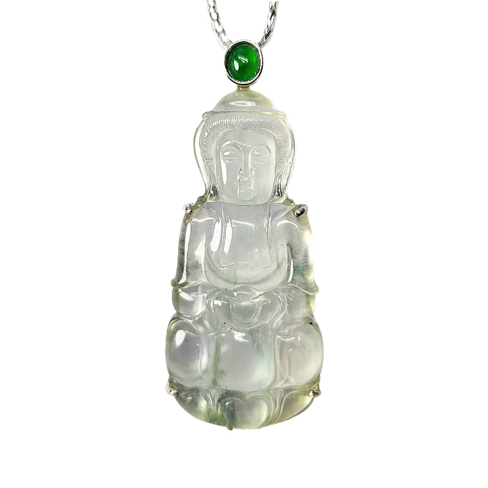 玻璃種觀音玉墜