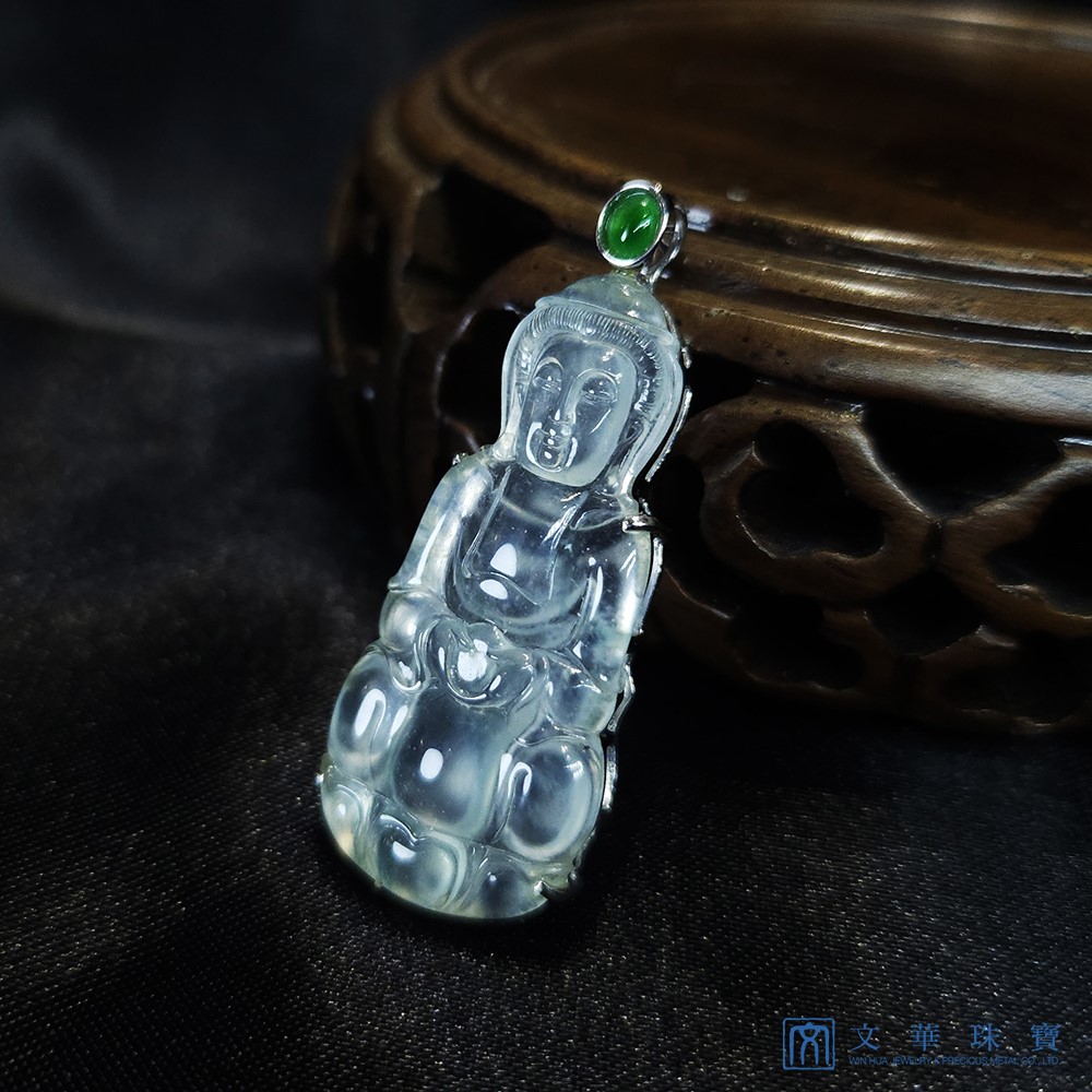 玻璃種觀音玉墜