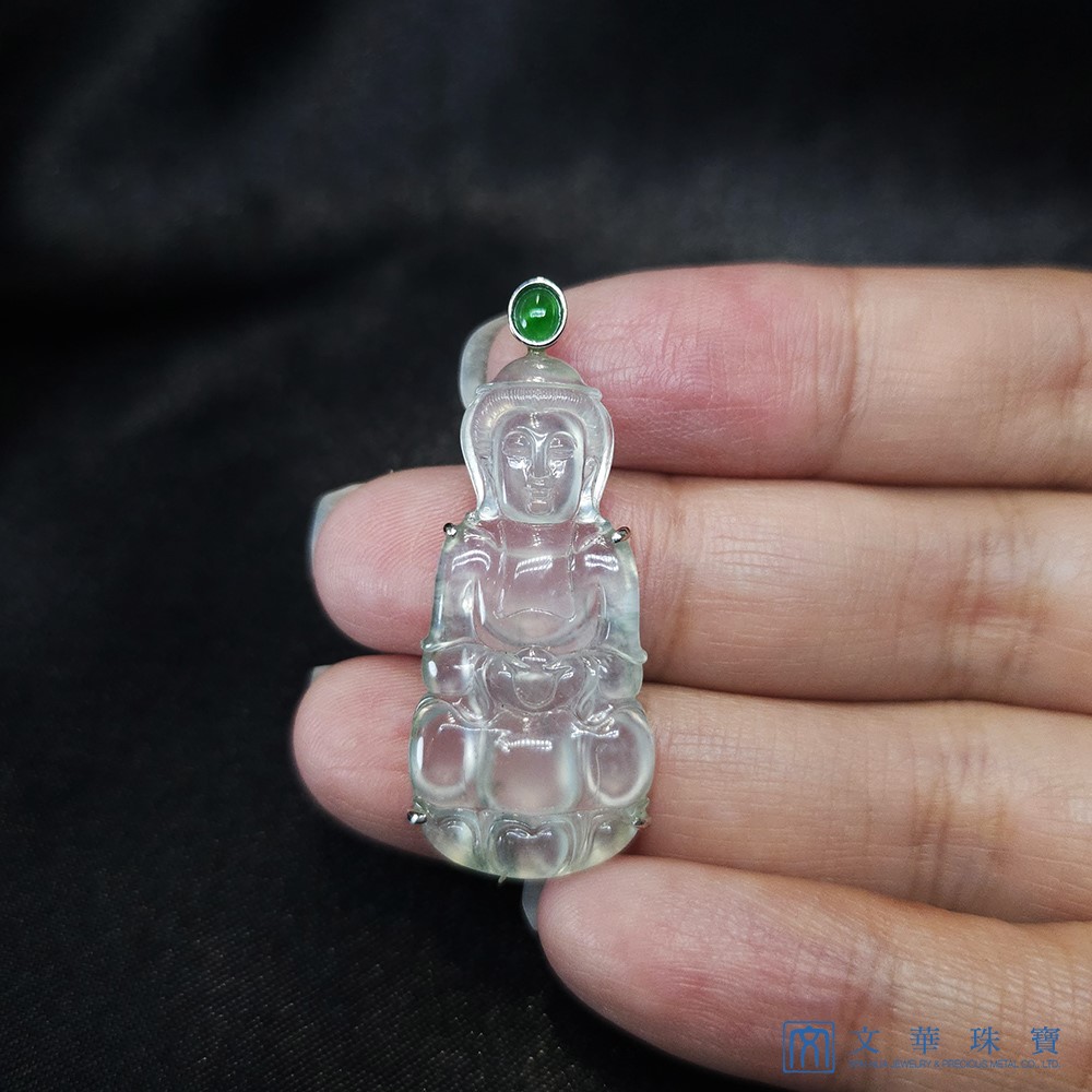 玻璃種觀音玉墜