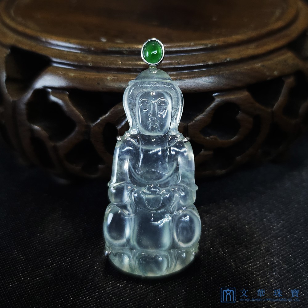 玻璃種觀音玉墜