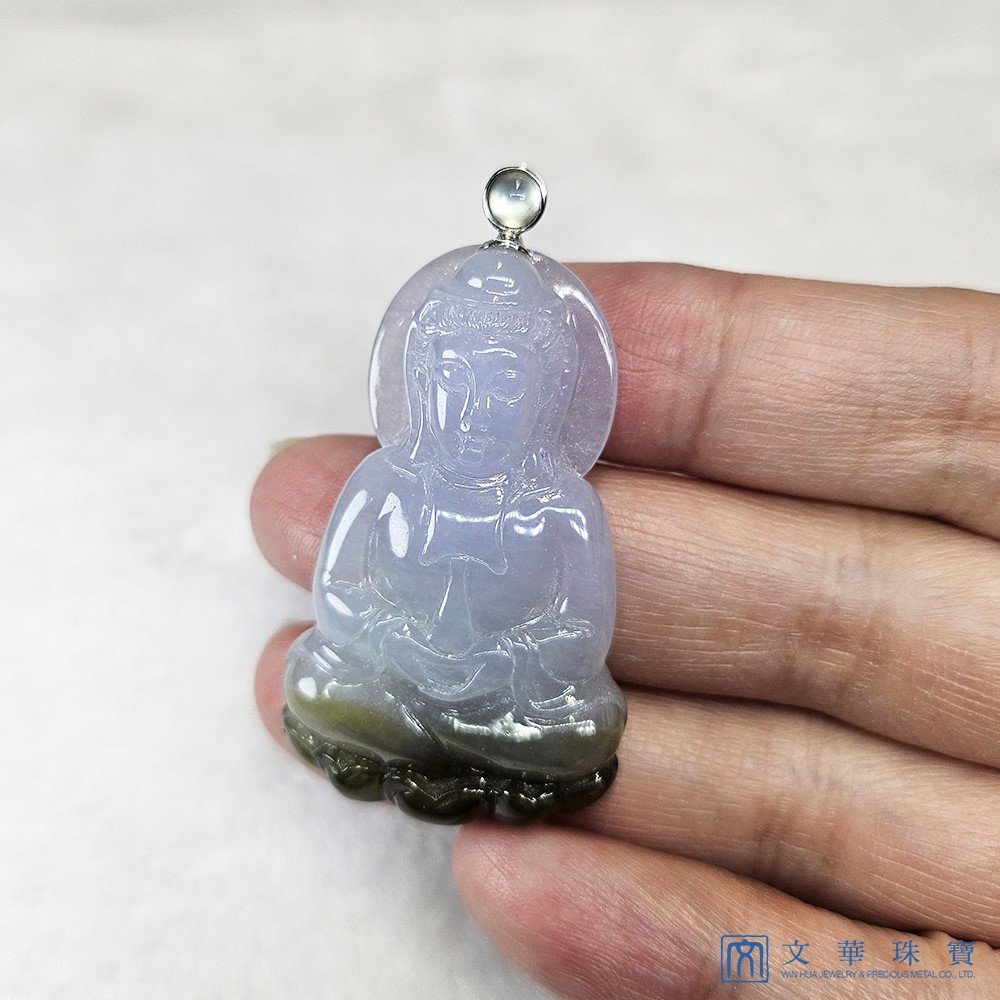 冰紫巧色蓮花座觀音