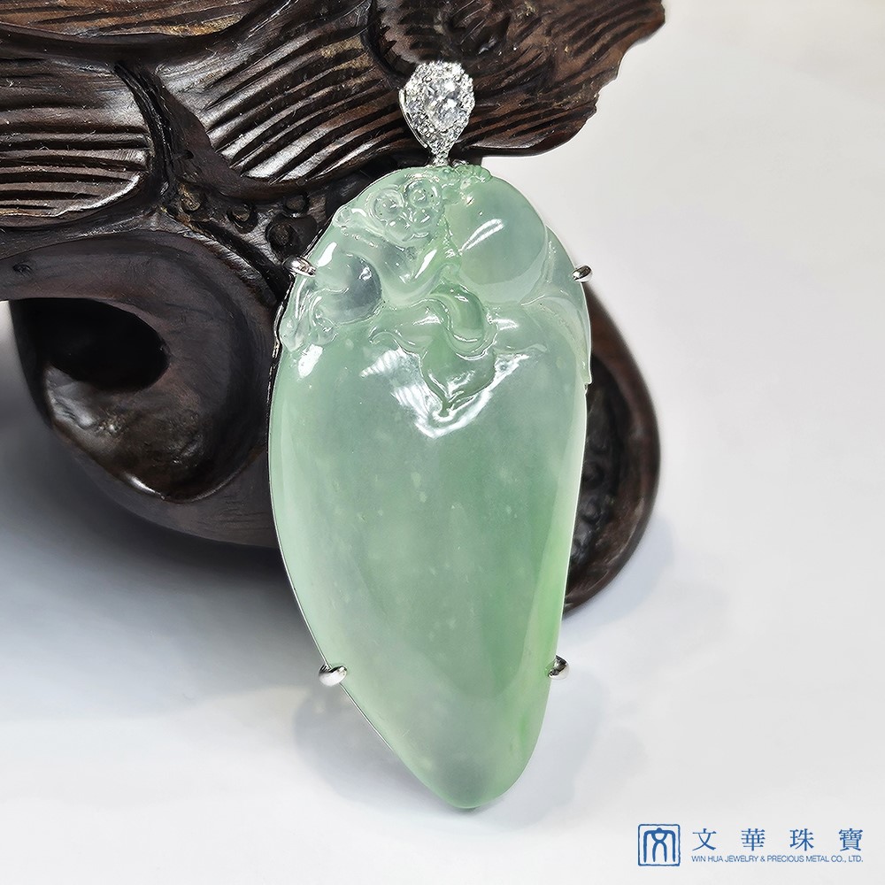 翡翠玉猴蟠桃玉墜(已售出)