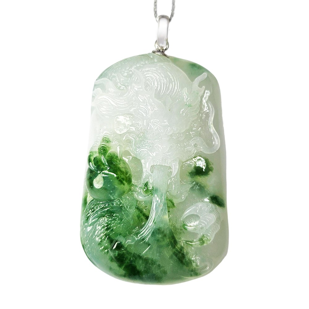 翡翠神龍吐焰玉牌 