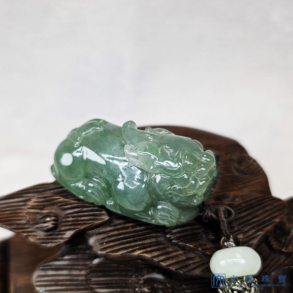 冰青綠貔貅把玩掛件 贈精美掛繩乙件(已售出)