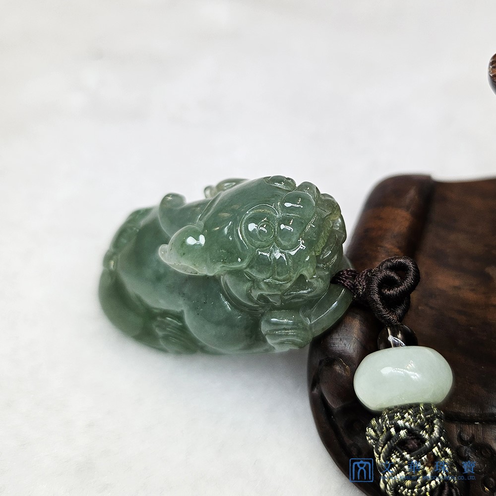 冰青綠貔貅把玩掛件 贈精美掛繩乙件(已售出)