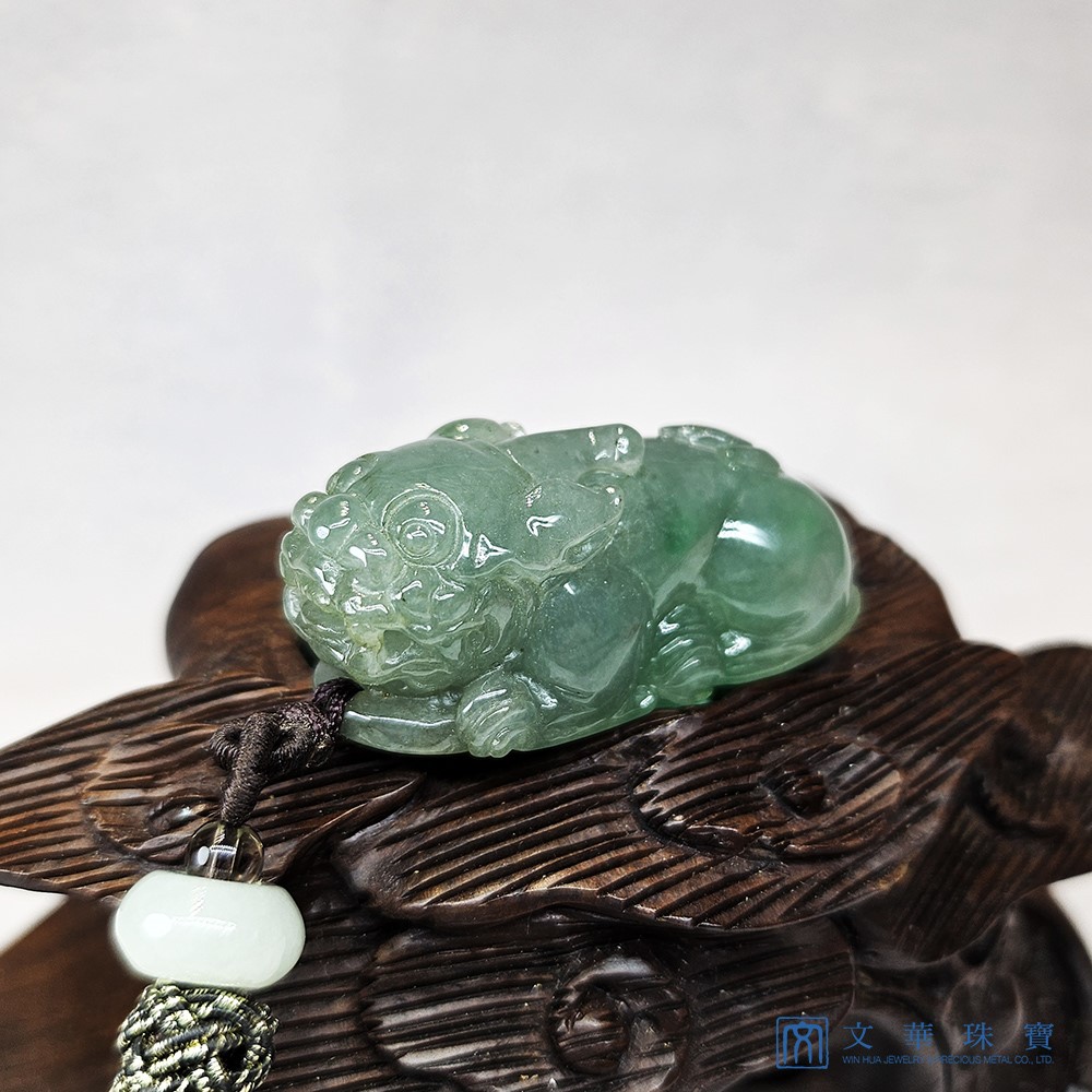 冰青綠貔貅把玩掛件 贈精美掛繩乙件(已售出)