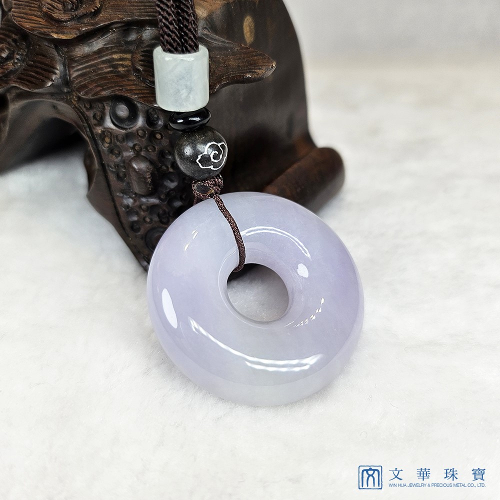 厚莊雅紫翡翠玉圈項鍊 贈精美中國繩乙入(已售出)