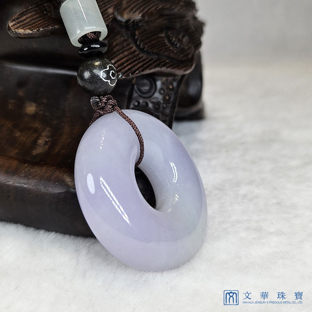 厚莊雅紫翡翠玉圈項鍊 贈精美中國繩乙入(已售出)