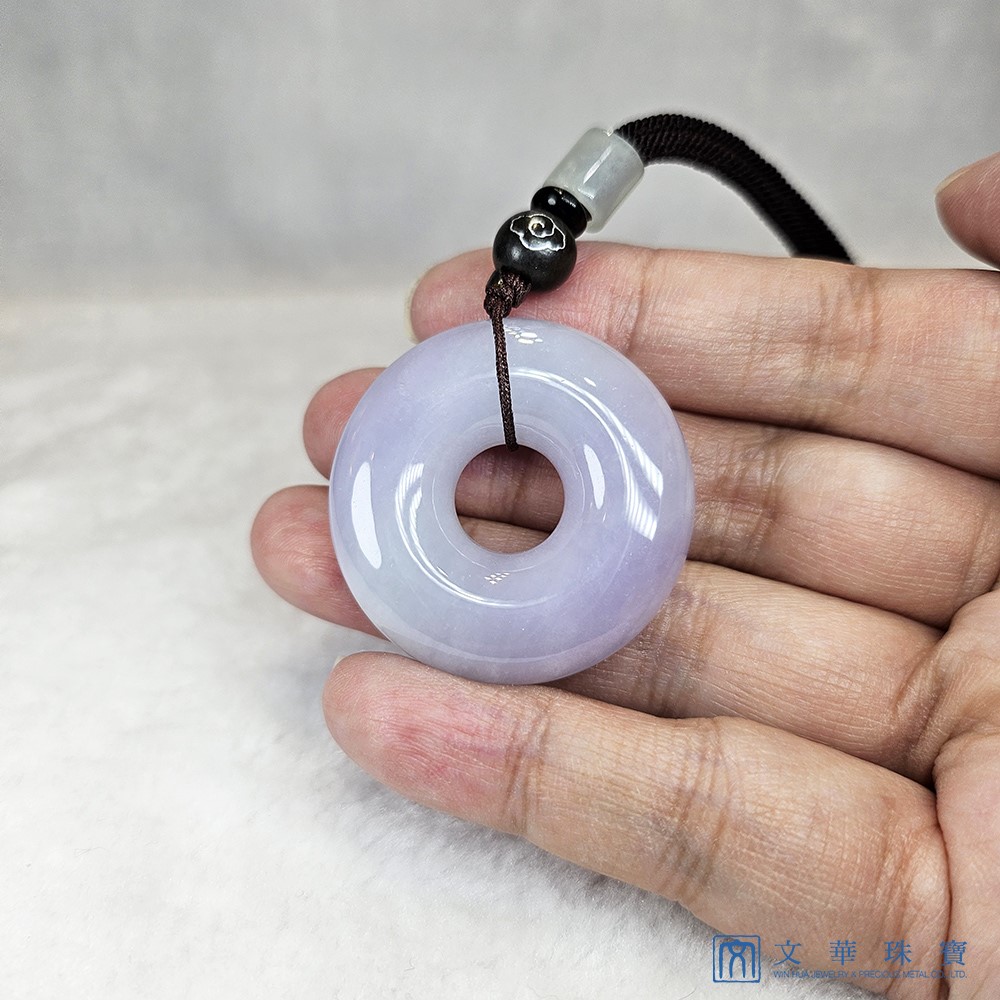 厚莊雅紫翡翠玉圈項鍊 贈精美中國繩乙入(已售出)