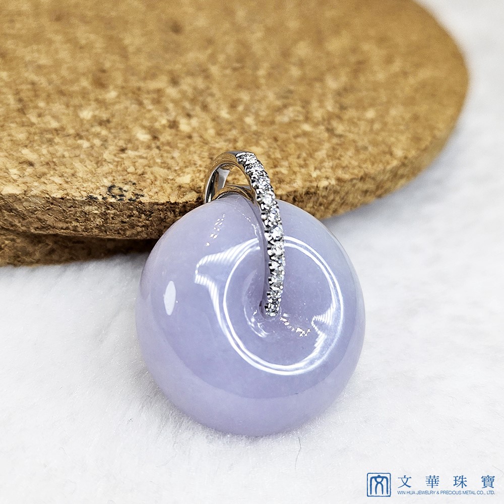 粉紫平安扣 胖扣鑽墜(已售出)