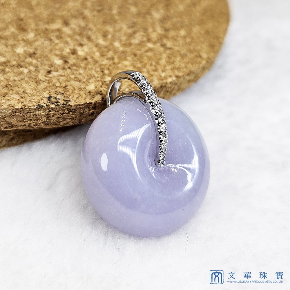 粉紫平安扣 胖扣鑽墜(已售出)