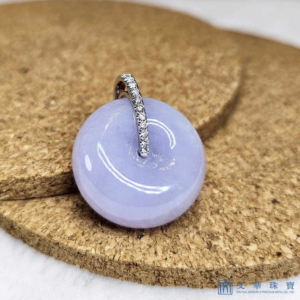 粉紫平安扣 胖扣鑽墜(已售出)