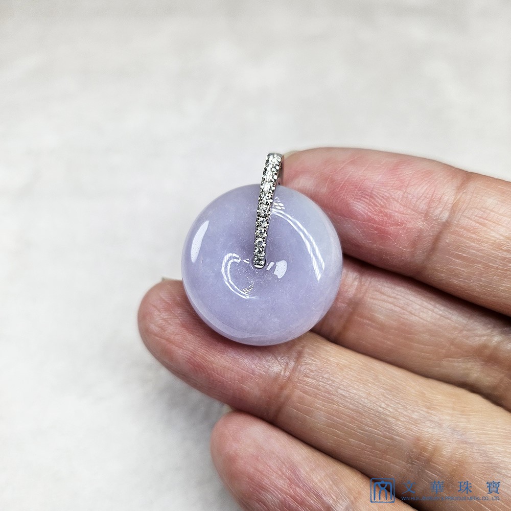 粉紫平安扣 胖扣鑽墜(已售出)