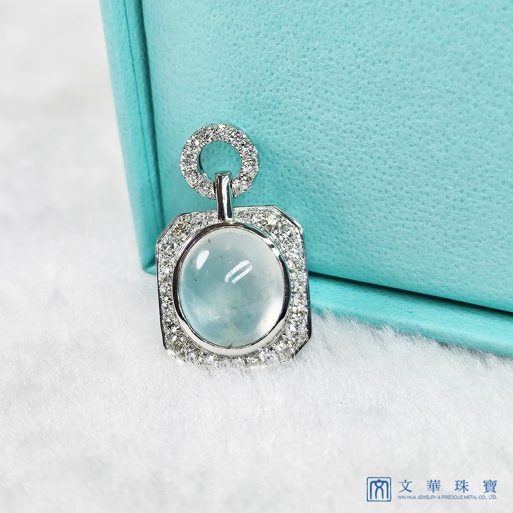 玻璃種蛋面幾何鑽墜(已售出)