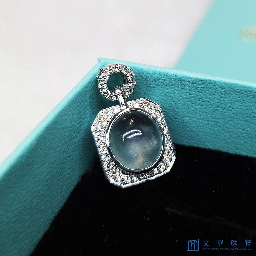 玻璃種蛋面幾何鑽墜(已售出)