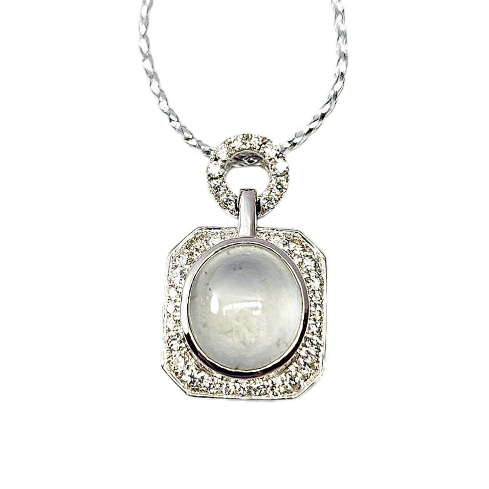 玻璃種蛋面幾何鑽墜(已售出)