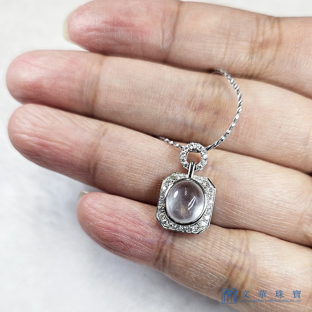 玻璃種蛋面幾何鑽墜(已售出)