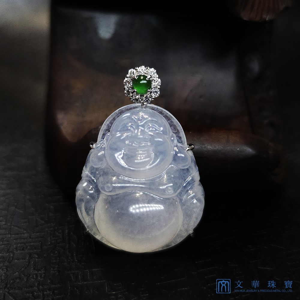 冰種白翡彌勒佛玉墜