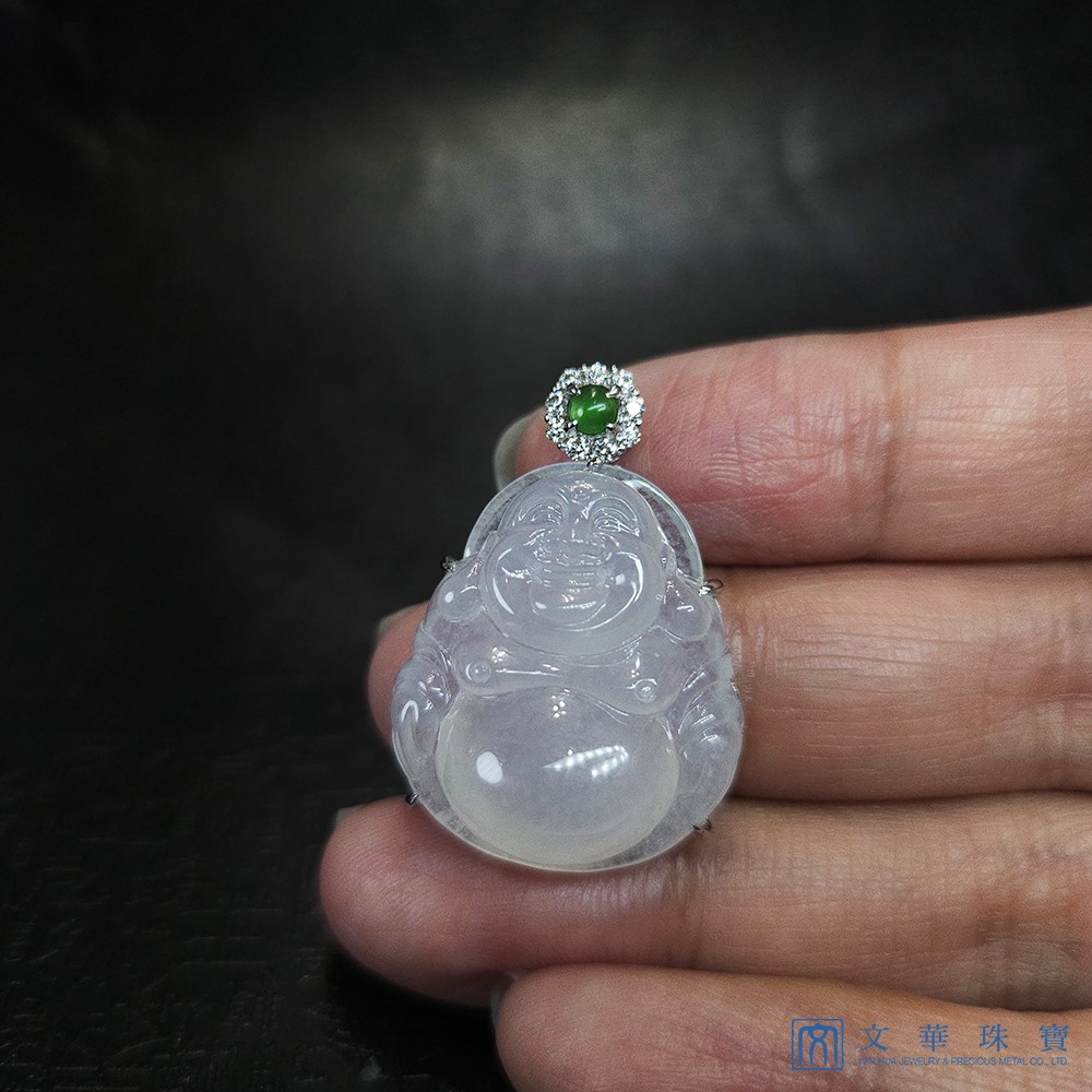 冰種白翡彌勒佛玉墜