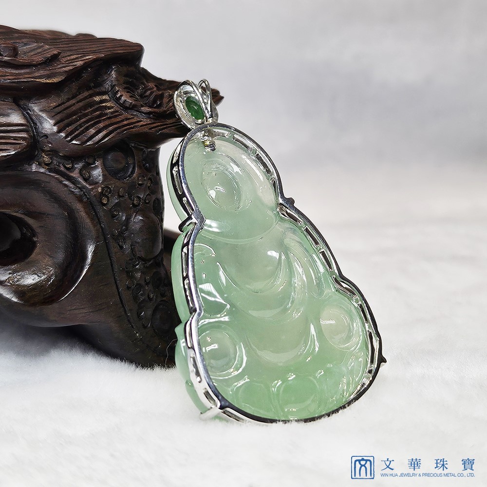 玻璃種蘋果綠觀音玉墜 (中國寶石證書)已售出