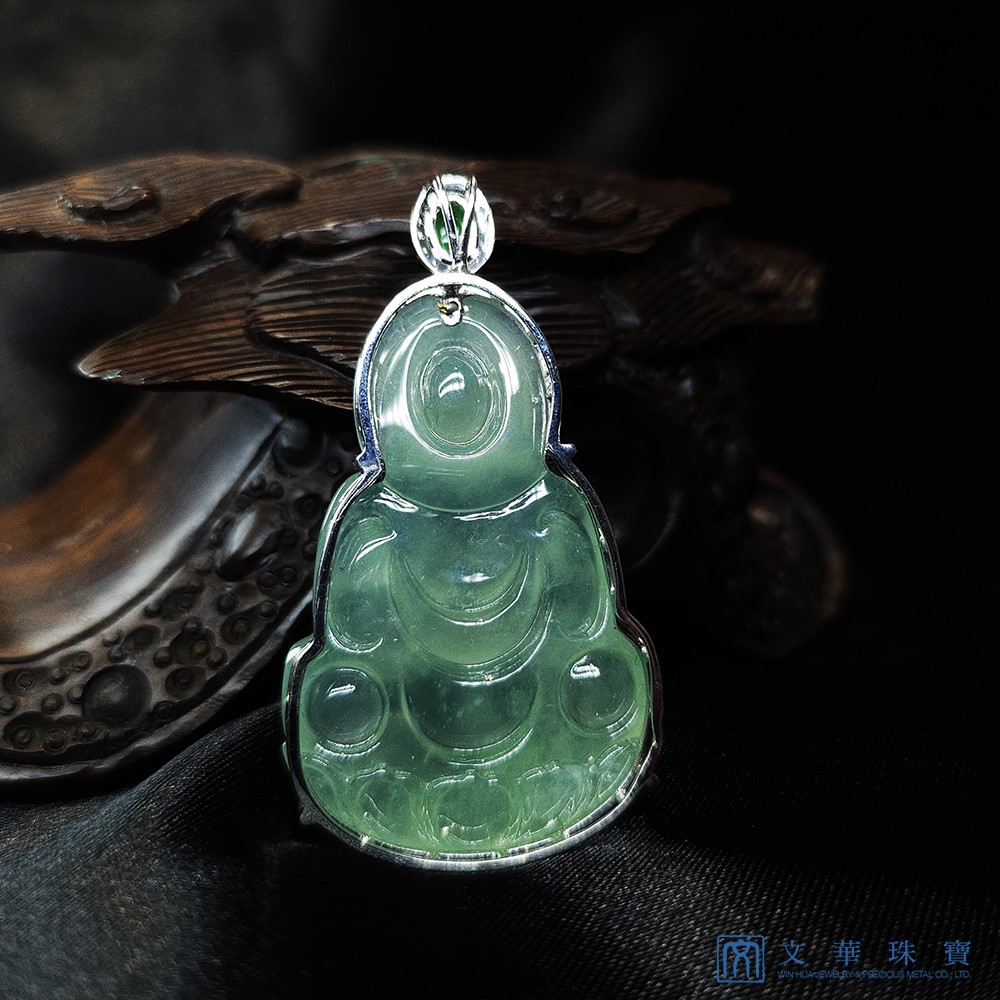 玻璃種蘋果綠觀音玉墜 (中國寶石證書)已售出
