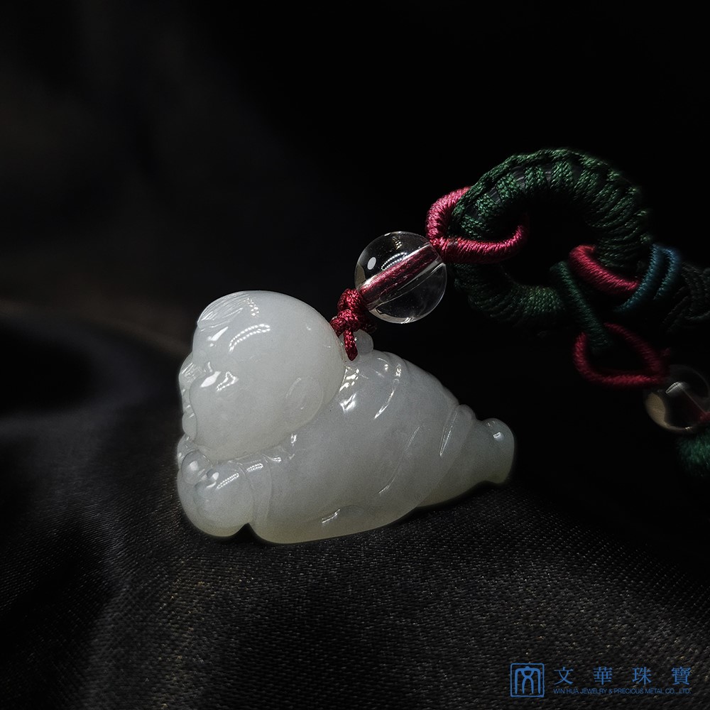 翡翠玉跪人把玩掛墜