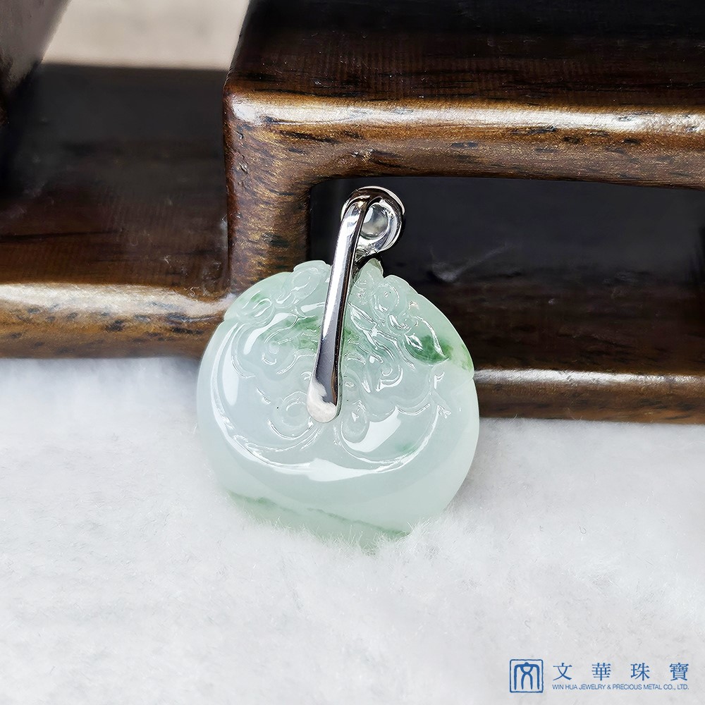 冰糯飄花雙龍玉扣 (已售出)