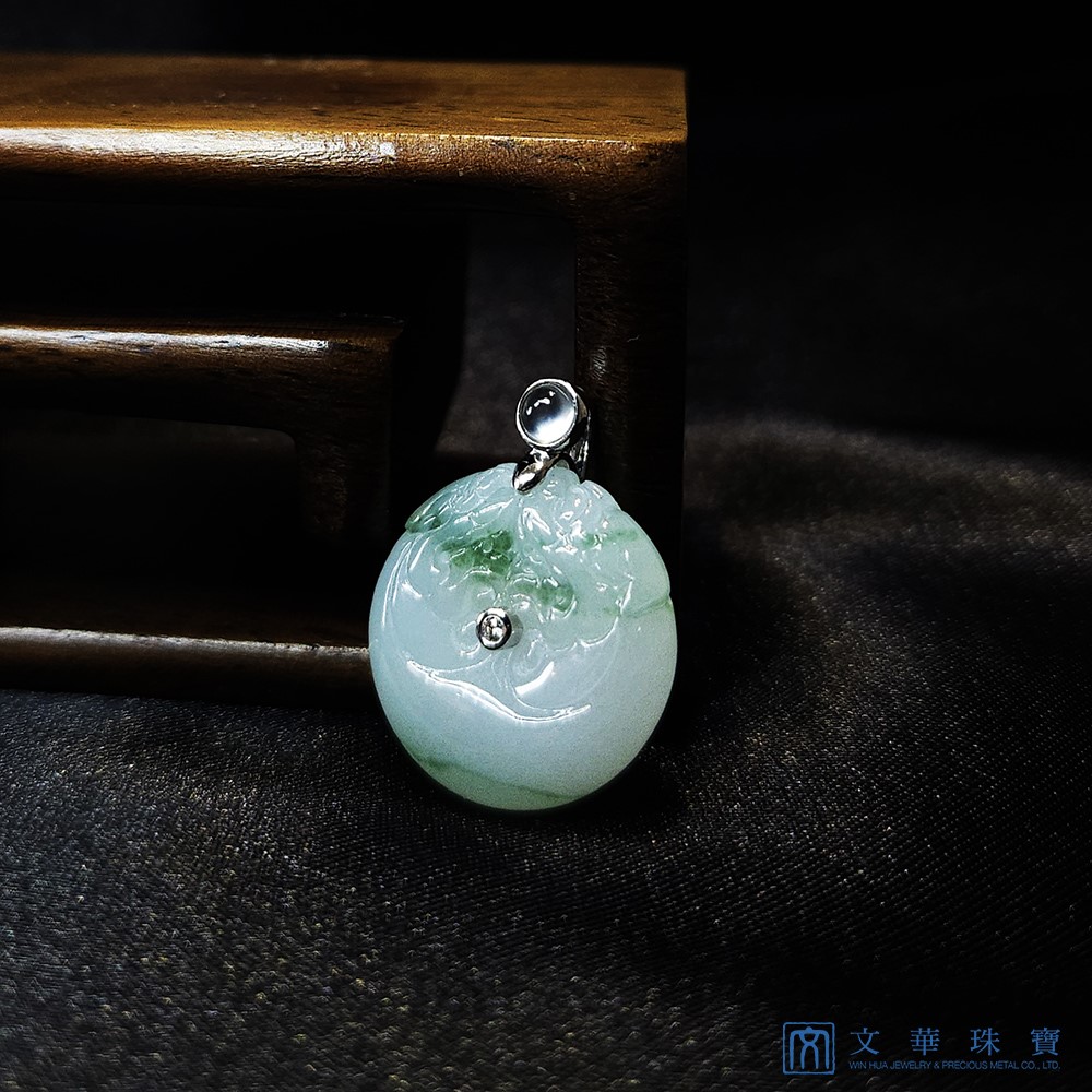 冰糯飄花雙龍玉扣 (已售出)