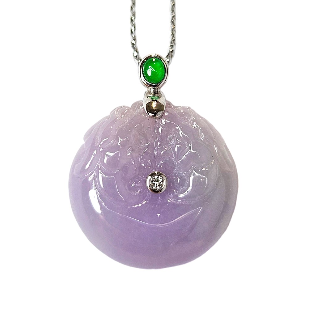 紫羅蘭雙龍玉扣