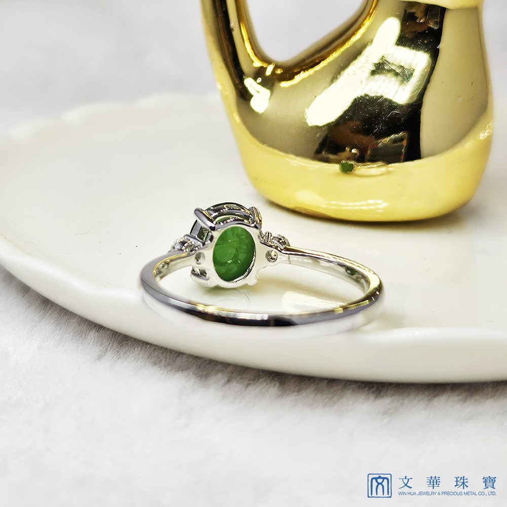 翡翠蛋面簡約戒指 國際圍12圍