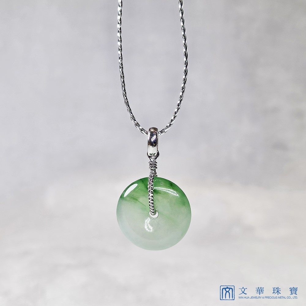 冰種帶翠綠平安扣小玉墜(已售出)