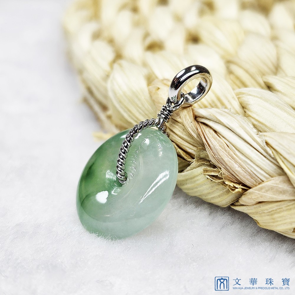 冰種帶翠綠平安扣小玉墜(已售出)