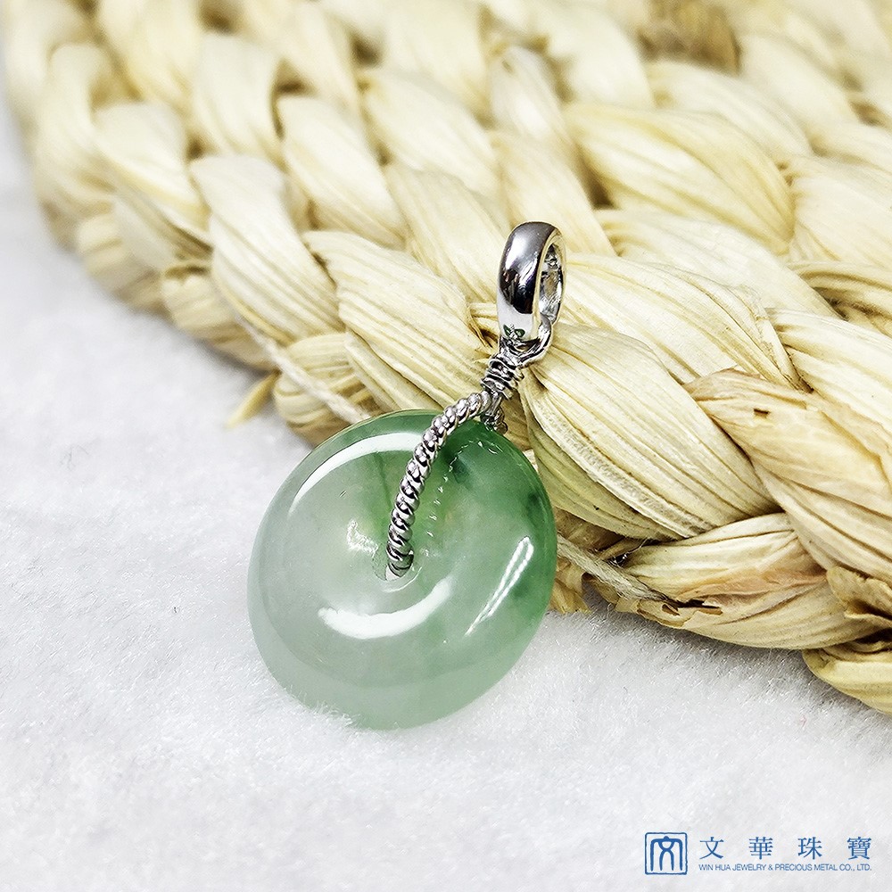 冰種帶翠綠平安扣小玉墜(已售出)