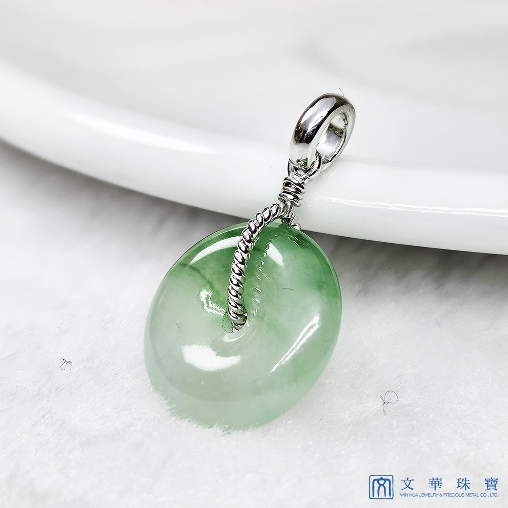 冰種帶翠綠平安扣小玉墜(已售出)