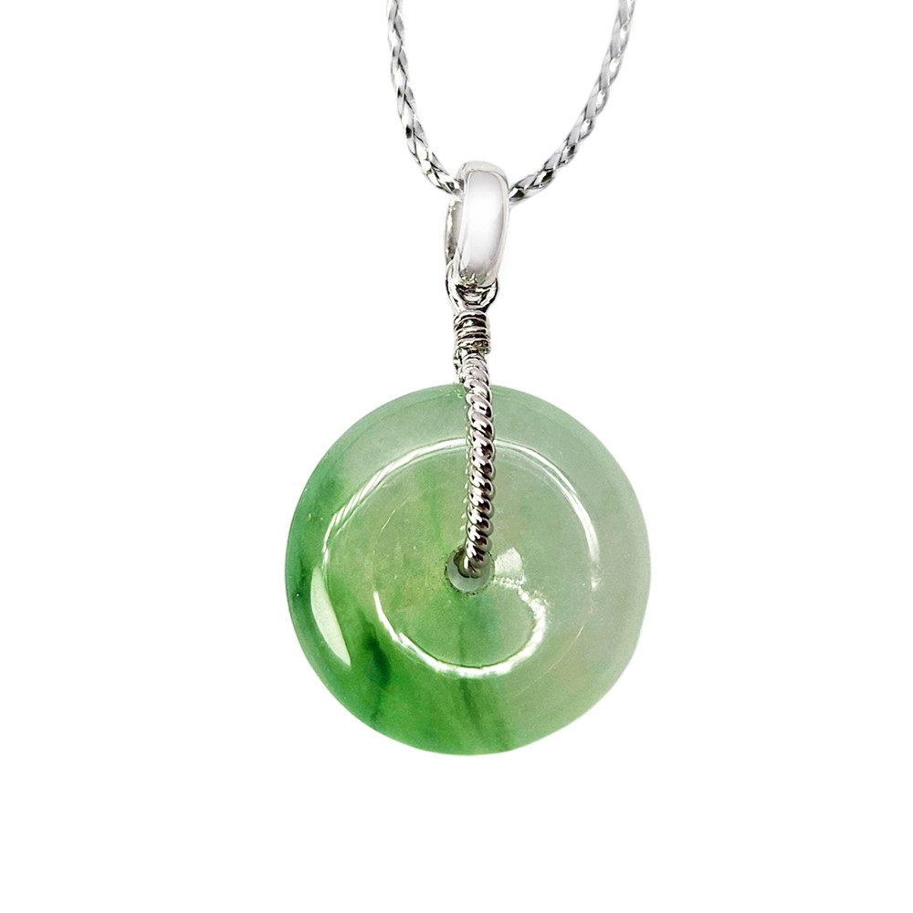 冰種帶翠綠平安扣小玉墜(已售出)