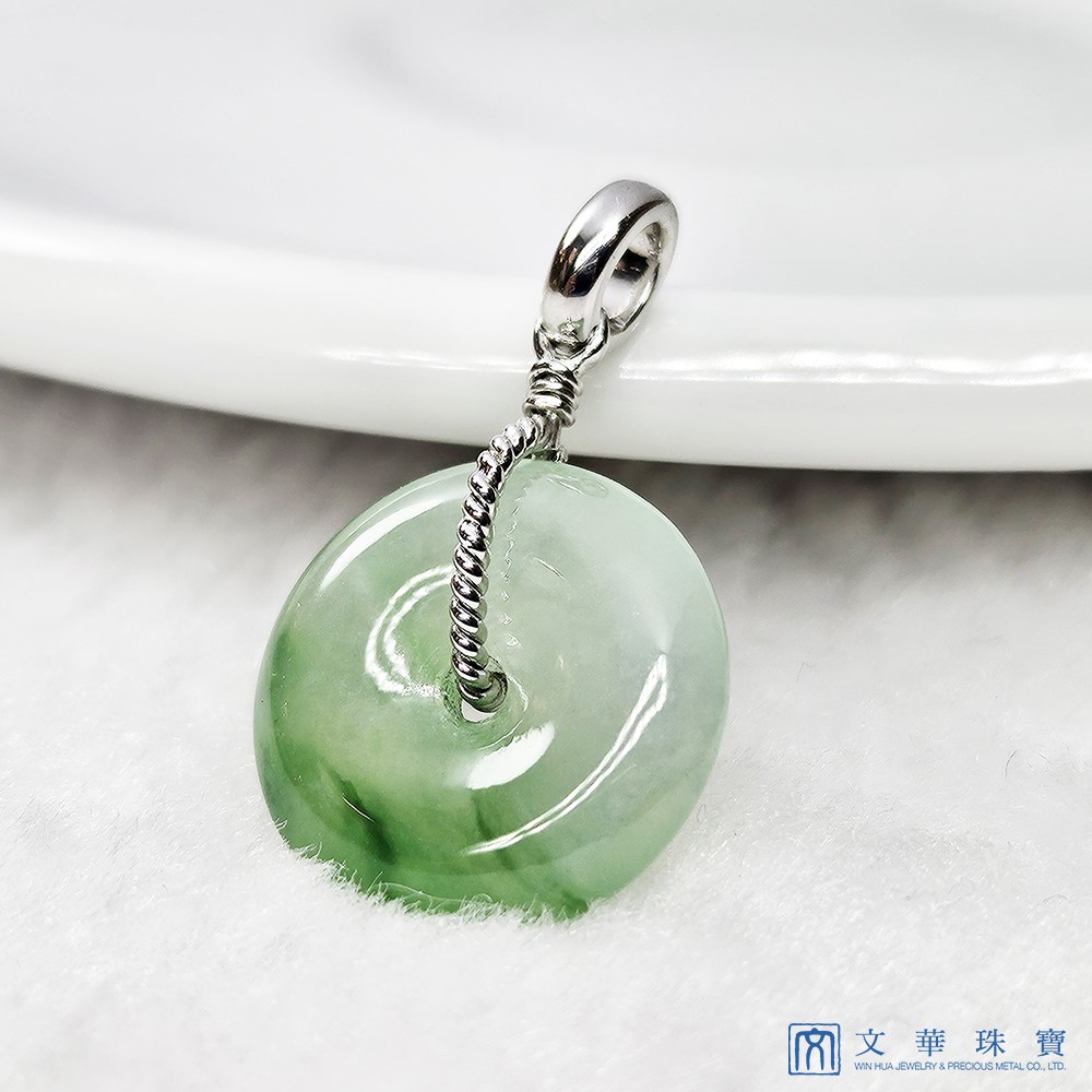 冰種帶翠綠平安扣小玉墜(已售出)