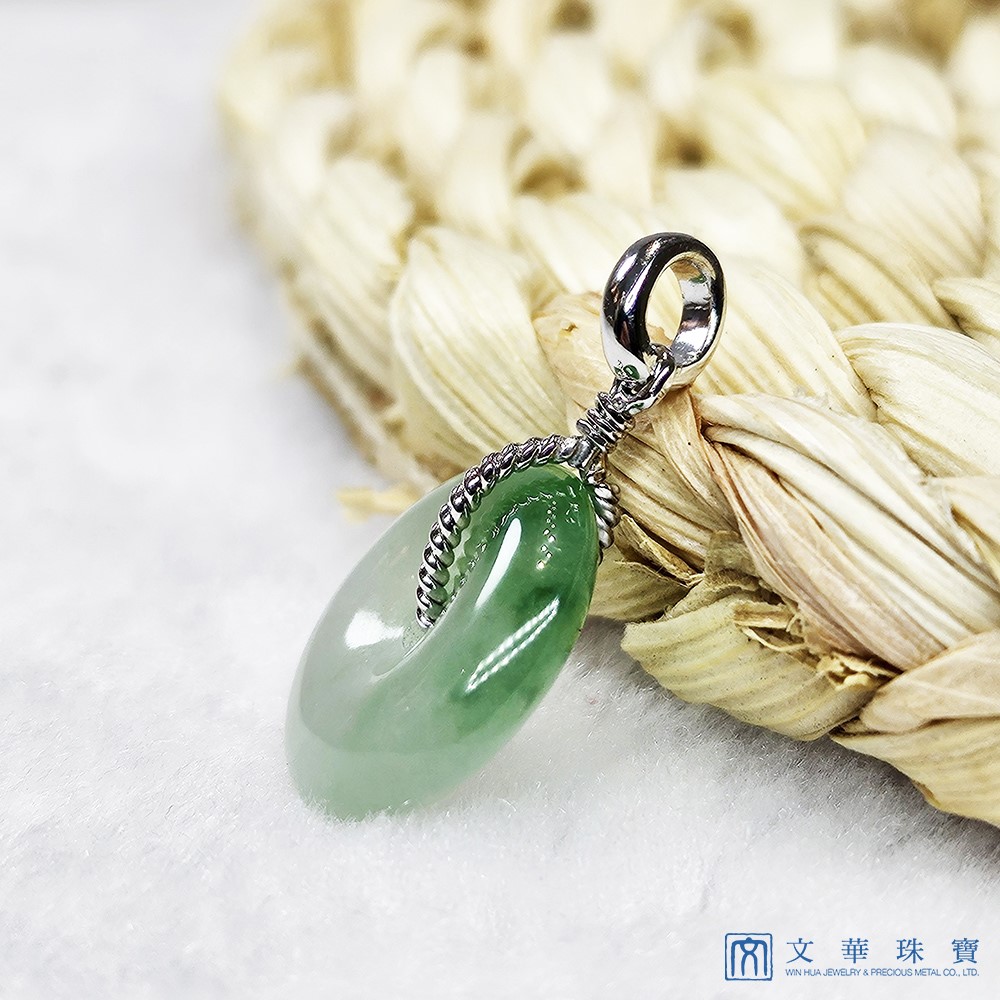 冰種帶翠綠平安扣小玉墜(已售出)