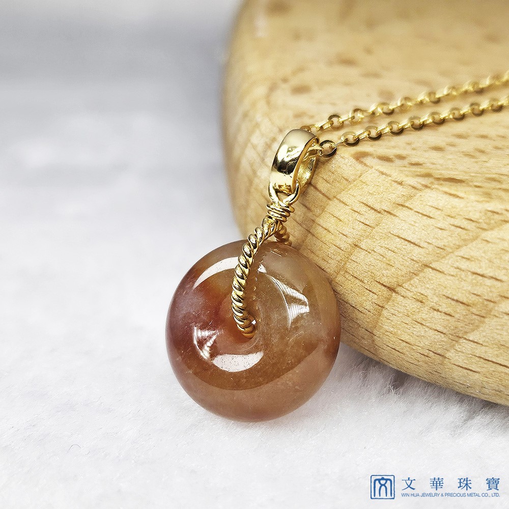 冰種紅翡平安扣黃K玉墜 (已售出)