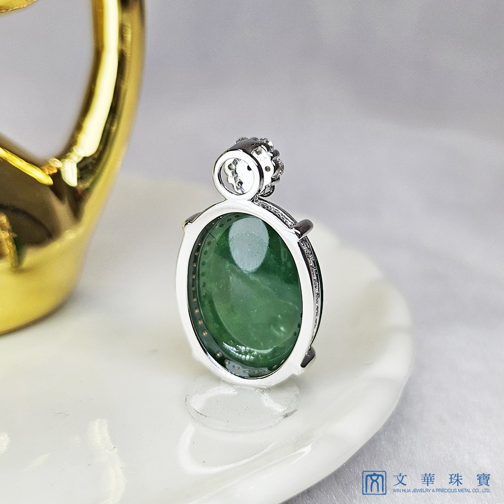 冰種豔綠蛋面玉墜