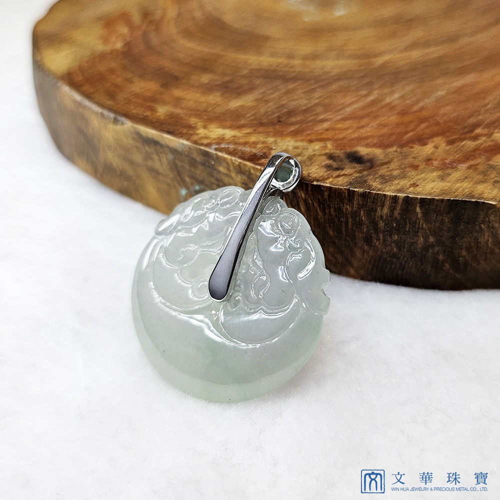 冰種芙蓉綠平安龍扣玉墜