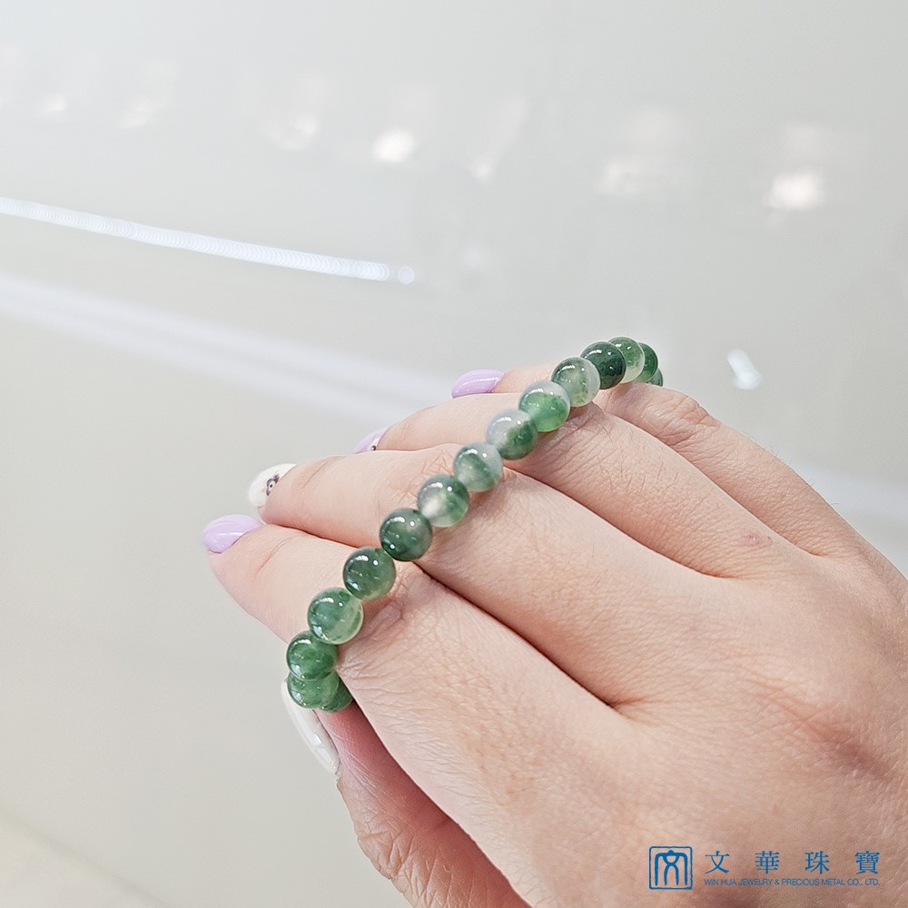 冰種飄綠玉珠手串/手鍊 6.5-7mm(已售出)