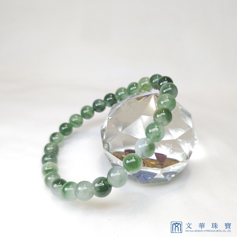 冰種飄綠玉珠手串/手鍊 6.5-7mm(已售出)