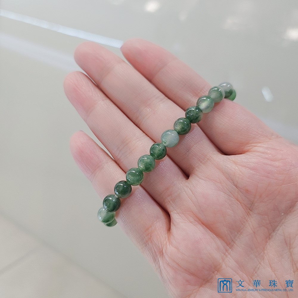 冰種飄綠玉珠手串/手鍊 6.5-7mm(已售出)