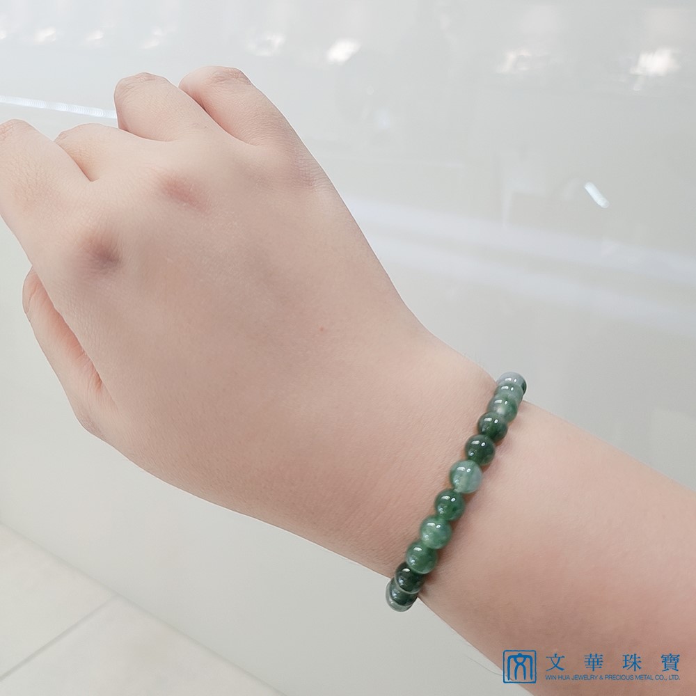 冰種飄綠玉珠手串/手鍊 6.5-7mm(已售出)