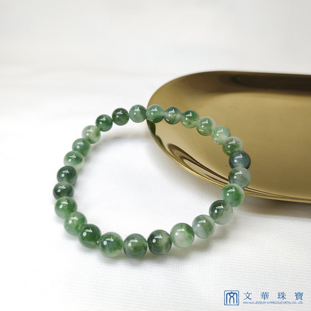 冰種飄綠玉珠手串/手鍊 6.5-7mm(已售出)