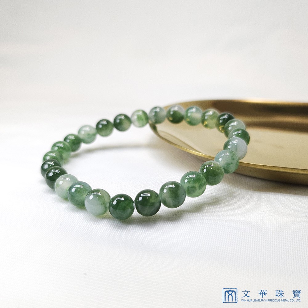 冰種飄綠玉珠手串/手鍊 6.5-7mm(已售出)