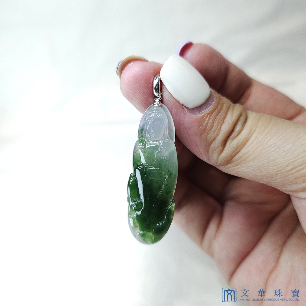 高冰飄花觀音玉墜(已售出)