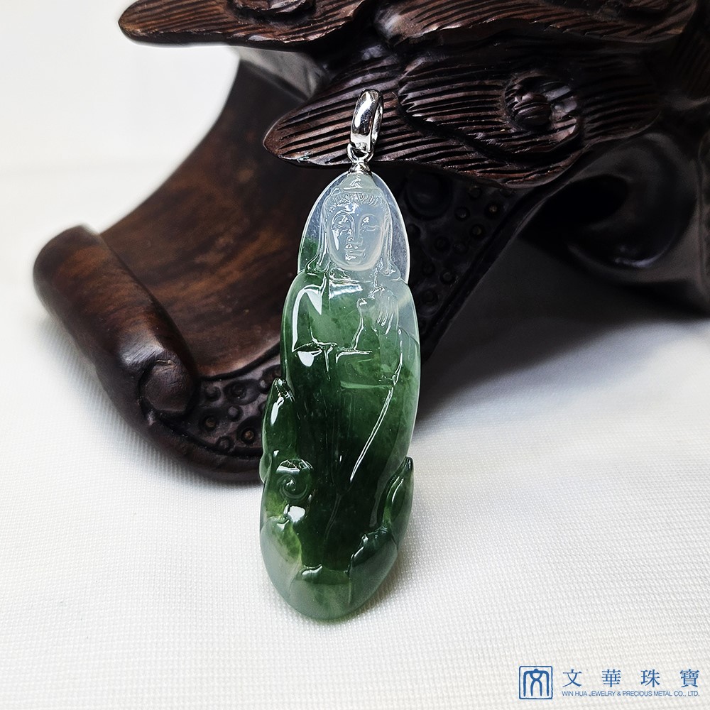 高冰飄花觀音玉墜(已售出)