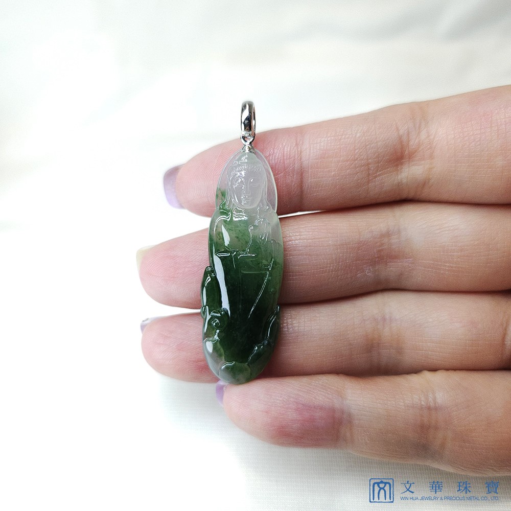 高冰飄花觀音玉墜(已售出)