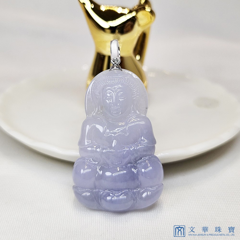 翡翠粉紫觀音玉墜